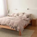 Leo Washed Cotton | Mocha Stripe Quilt Cover | Single | Sheet Society