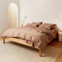 Leo Washed Cotton | Mocha Stripe Quilt Cover | Single | Sheet Society