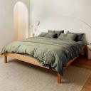 Leo Washed Cotton | Mocha Stripe Quilt Cover | Single | Sheet Society