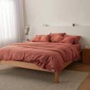 Leo Washed Cotton | Mocha Stripe Quilt Cover | Single | Sheet Society