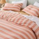 Leo Washed Cotton | Mocha Stripe Quilt Cover | Single | Sheet Society