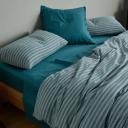 Leo Washed Cotton | Mocha Stripe Quilt Cover | Single | Sheet Society