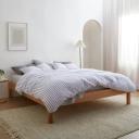 Leo Washed Cotton | Mocha Stripe Quilt Cover | Single | Sheet Society