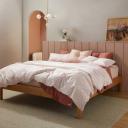 Leo Washed Cotton | Mocha Stripe Quilt Cover | Single | Sheet Society