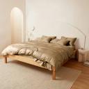 Leo Washed Cotton | Mocha Stripe Quilt Cover | Single | Sheet Society