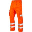 Leo Workwear Bideford Poly/Cotton Cargo Trouser Orange/Navy