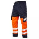 Leo Workwear Bideford Poly/Cotton Cargo Trouser Orange/Navy