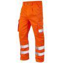 Leo Workwear Bideford Poly/Cotton Cargo Trouser Orange/Navy