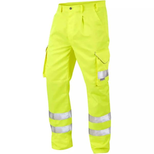 Leo Workwear Bideford Poly/Cotton Cargo Trouser Yellow