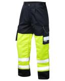 Leo Workwear Bideford Poly/Cotton Cargo Trouser Yellow/Navy