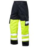 Leo Workwear Bideford Poly/Cotton Cargo Trouser Yellow/Navy