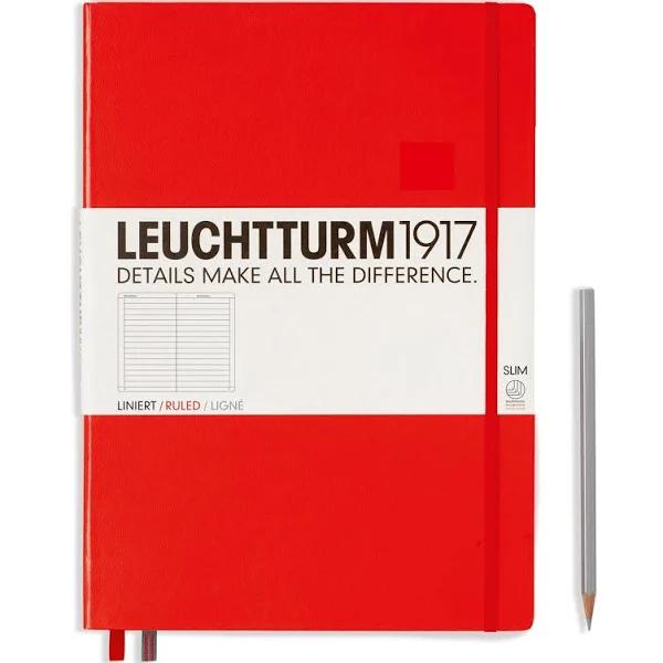 Leuchtturm1917 Notebook Master Slim (A4+) Hardcover Red Ruled