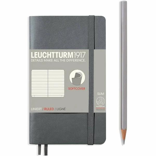 Leuchtturm1917 Notebook Pocket (A6) Ruled, Softcover, Anthracite Grey