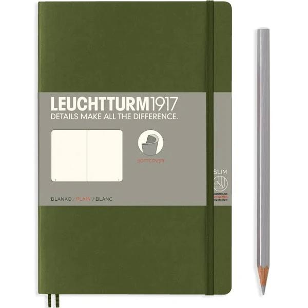 Leuchtturm1917 Slim B6+ Softcover Army Blanc Notebook