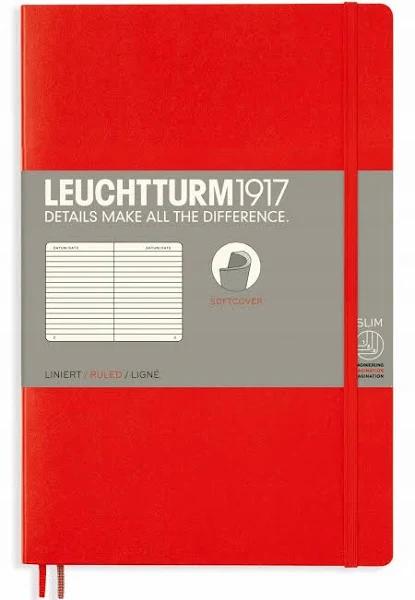 Leuchtturm1917 Softcover Notebook B6+ Red Lined