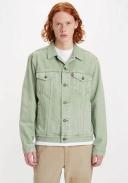 Levi's Denim Trucker Jacket in Light Green with Pockets