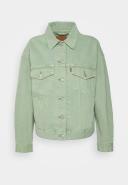 Levi's Denim Trucker Jacket in Light Green with Pockets