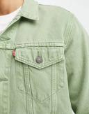 Levi's Denim Trucker Jacket in Light Green with Pockets