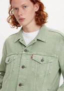 Levi's Denim Trucker Jacket in Light Green with Pockets