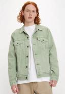 Levi's Denim Trucker Jacket in Light Green with Pockets