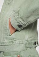 Levi's Denim Trucker Jacket in Light Green with Pockets