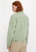 Levi's Denim Trucker Jacket in Light Green with Pockets