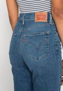Levi's High Waisted Mom Jean in Mid wash-Blue