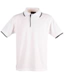 LIBERTY | Men Polo Shirts Contrast Pique White+Navy L