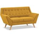 Light Blue Contemporary Bianco Fabric 2 Seater