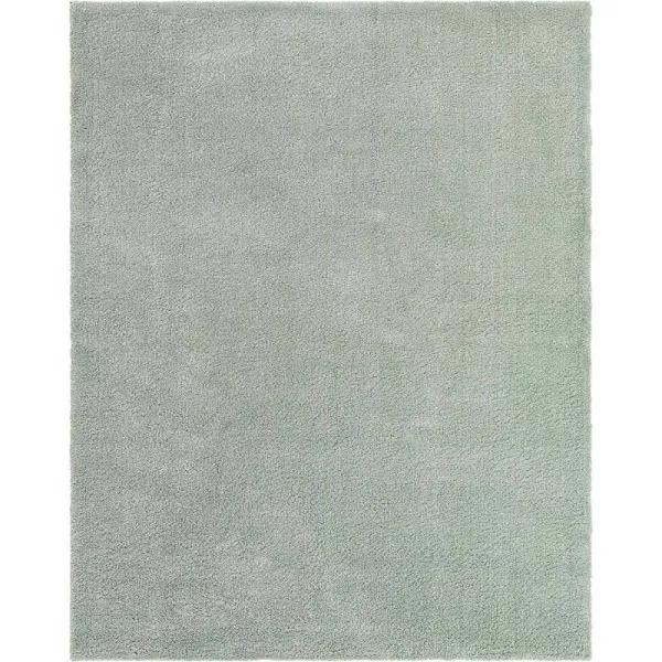 Light Blue Solid Frieze Rug 8x10