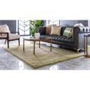 Light Green Solid Frieze Rug 5x8