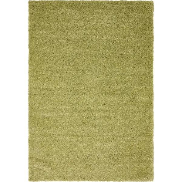 Light Green Solid Frieze Rug 5x8