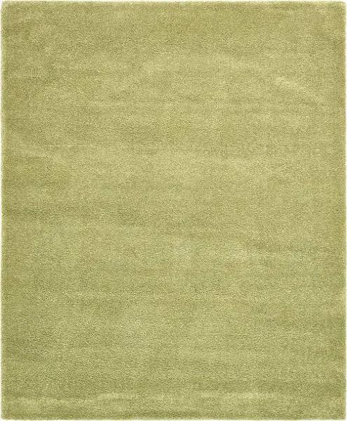 Light Green Solid Frieze Rug 8x10
