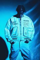 Lil Tjay Boxy PU & Suede Mix Bomber