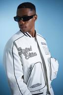 Lil Tjay Boxy PU & Suede Mix Bomber