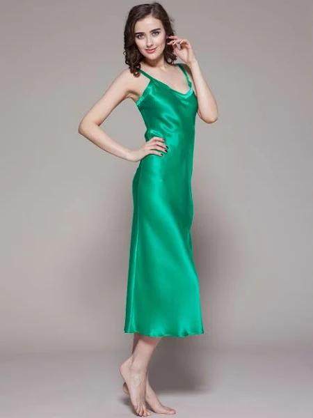LILYSILK Silk Nighdress Nightwear Australia Adjustable Straps 22mm Green Jade S