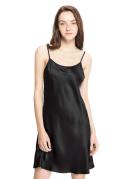 LILYSILK Silk Nightgown AU Women 22 Momme Black XXL