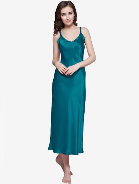 LILYSILK Silk Nightgown AU Women 22 Momme Dark Teal XS