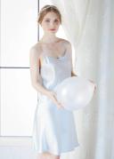 LILYSILK Silk Nightgown AU Women 22 Momme Light Sky Blue XXL