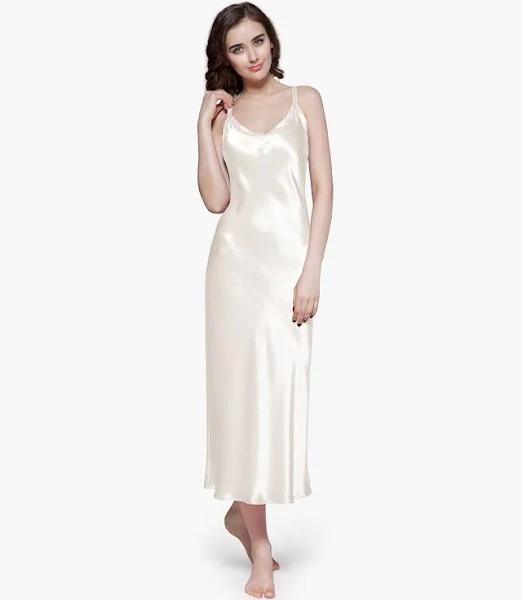 LILYSILK Silk Nightgown AU Women 22 Momme Natural White XL