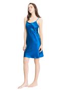 LILYSILK Silk Nightgown AU Women Round Neckline Diamond Blue M