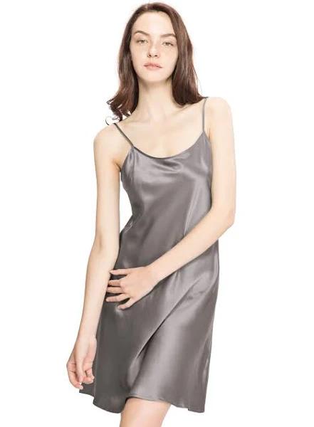 LILYSILK Silk Nightgown Australia Women Adjustable Spaghetti Straps Dark Gray S