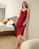 LILYSILK Silk Nightgown Australia Women Midi Length Claret XXL