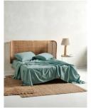 Linen House 400TC Australian Cotton Sheet Set Surf Blue King Sheet Set