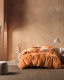 Linen House Nimes Linen Terracotta Quilt Cover Set, Queen