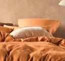 Linen House Nimes Linen Terracotta Quilt Cover Set, Queen