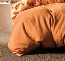 Linen House Nimes Linen Terracotta Quilt Cover Set, Queen