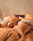 Linen House Nimes Linen Terracotta Quilt Cover Set, Queen