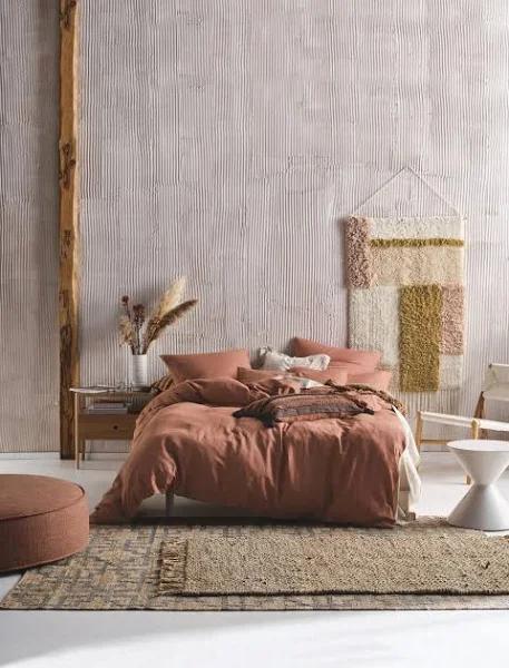 Linen House Nimes Quilt Cover Set (Rust) - Double
