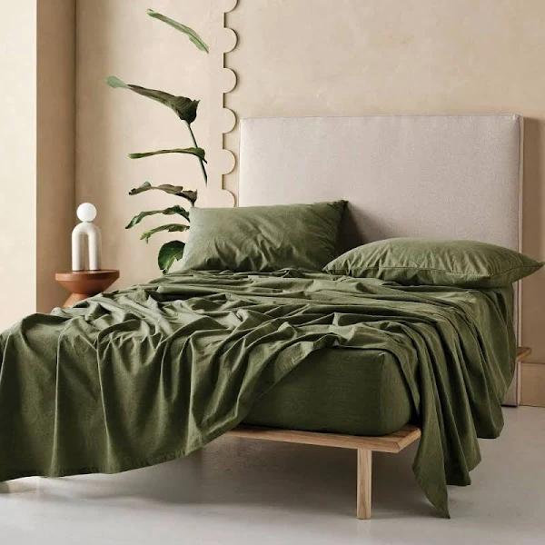 Linen House Plain Dyed Flannelette Sheet Set
